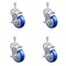 Service Caster 4 Inch SS Blue Polyurethane Swivel 3/8 Inch Threaded Stem Caster Set Brake SCC SCC-SSTS20S414-PPUB-BLU-TLB-381615-4 - alternate 1